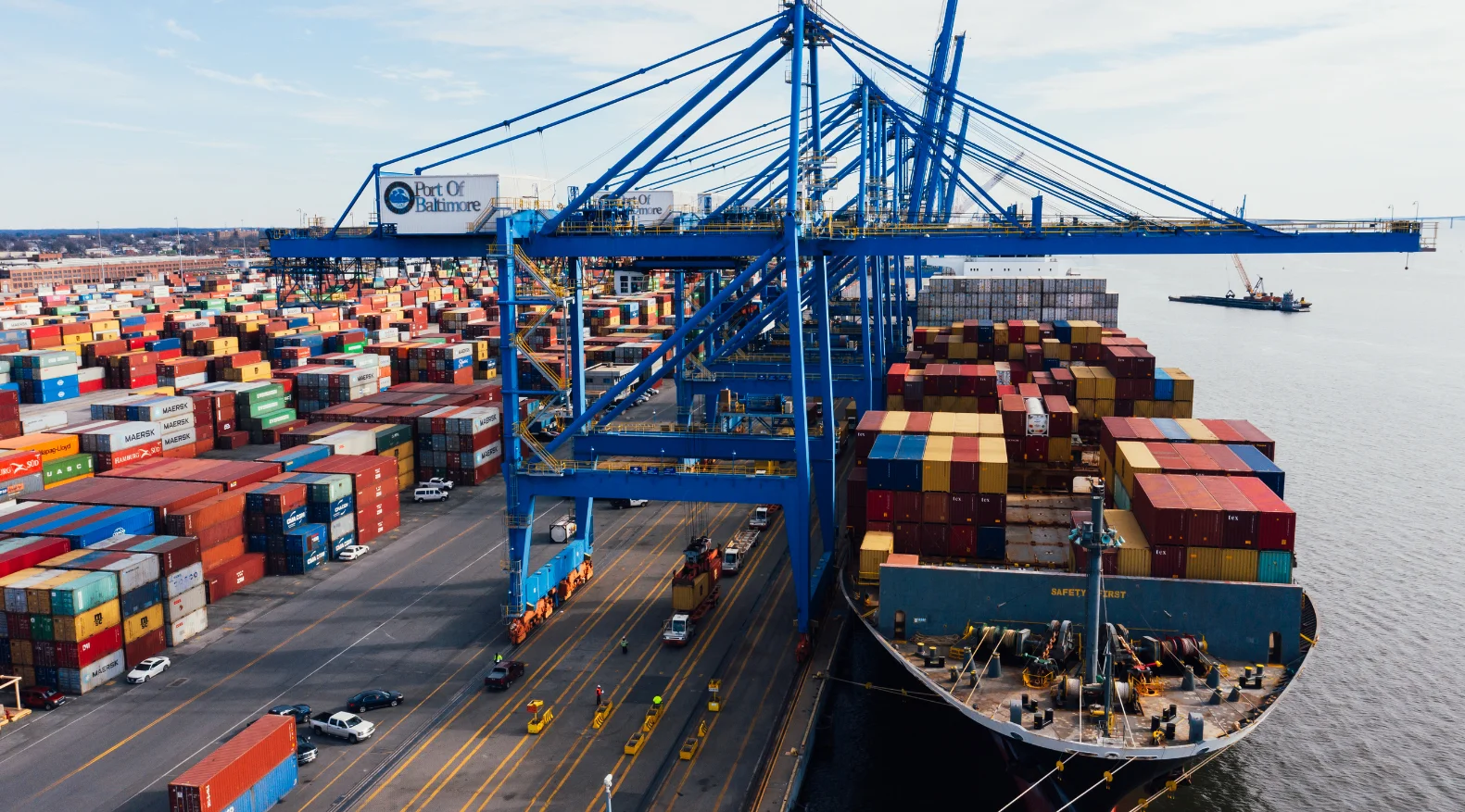 photo of a ship berthed at a port